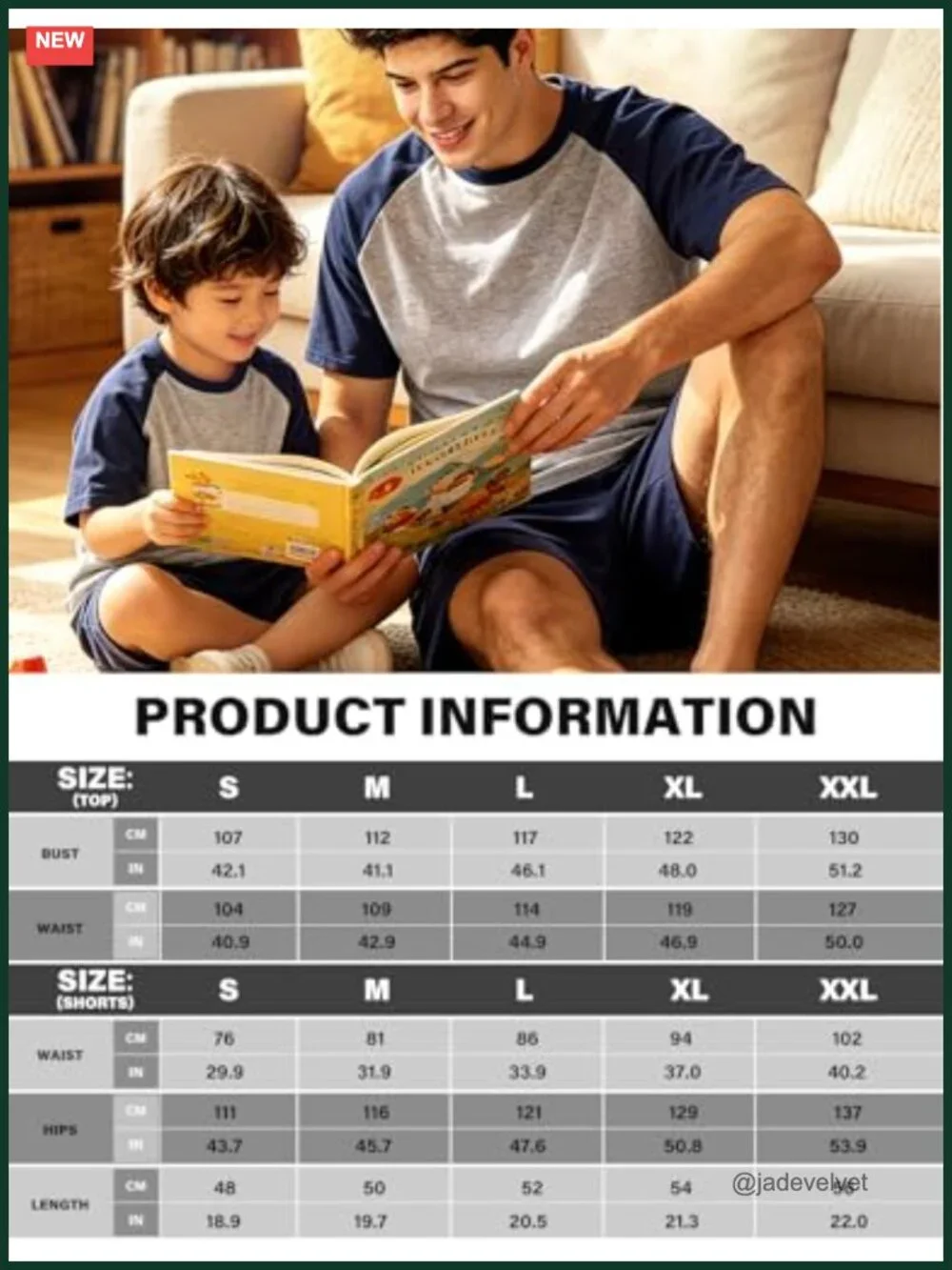 Men's Cotton Pajama Set Short Sleeve Top & Shorts Loungewear 2-Piece